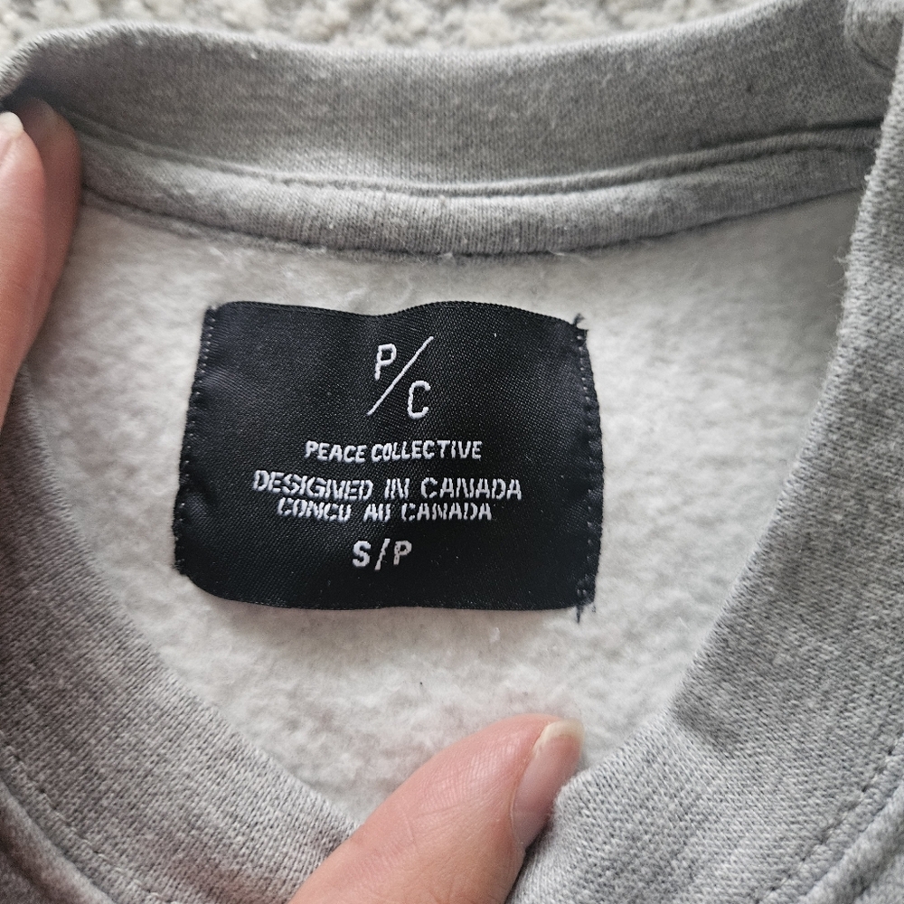 PEACE COLLECTIVE Toronto Colour Block Varsity Crop Sweater Small - Picture 2 of 4